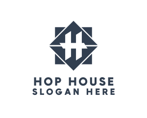 Geometric Housing Letter H logo design