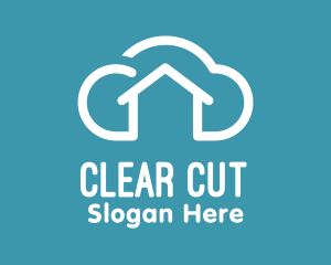 Simple Cloud House logo design