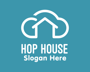 Simple Cloud House logo design