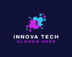 Modern Tech Pixel logo design