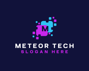 Modern Tech Pixel logo design