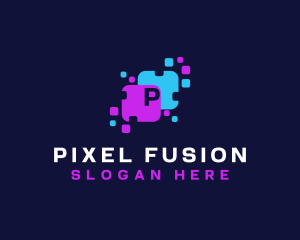 Modern Tech Pixel logo design