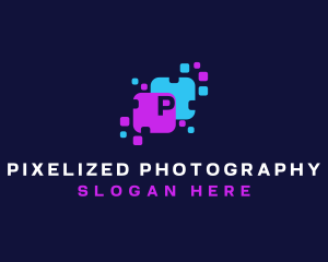 Modern Tech Pixel logo design