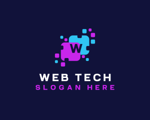 Modern Tech Pixel logo design