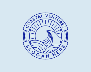 Coastal Wave Travel logo design