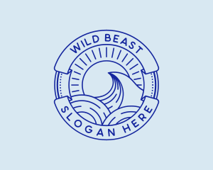 Coastal Wave Travel logo design