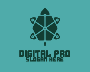 Digital Green Turtle logo design