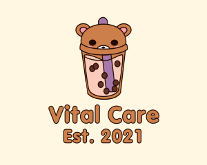 Bear Milk Tea Cup logo
