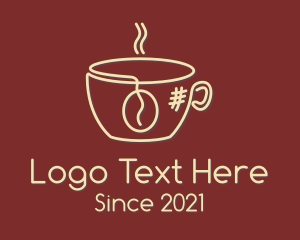 Java - Coffee Cup Monoline logo design