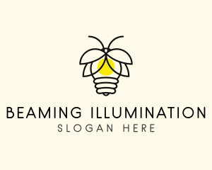 Firefly Bulb Insect logo design