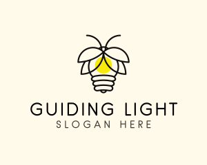 Firefly Bulb Insect logo design