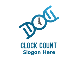 Gradient DNA Clock logo design