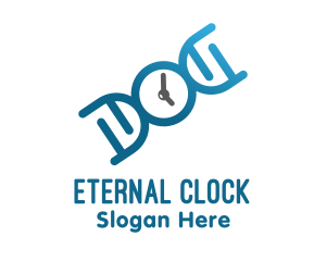 Gradient DNA Clock logo design