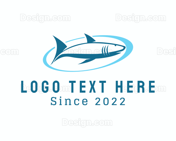 Aquatic Shark Surfing Logo