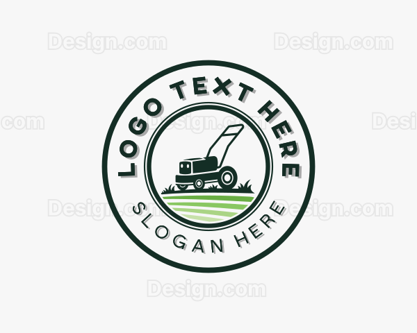 Landscaping Lawn Mower Logo