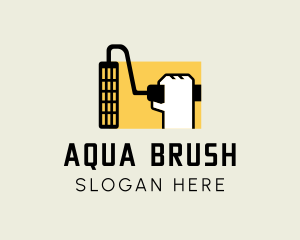 Paint Roller Brush Building logo design