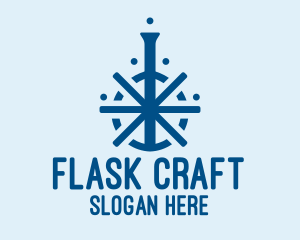 Asterisk Laboratory Flask  logo design