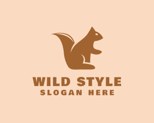 Wild Squirrel Animal logo design