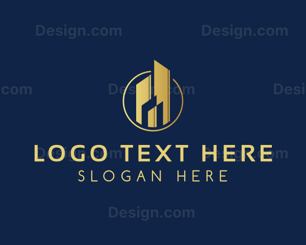 Elegant Metallic Hotel Developer Logo