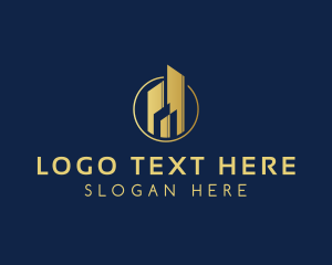 Elegant Metallic Hotel Developer Logo