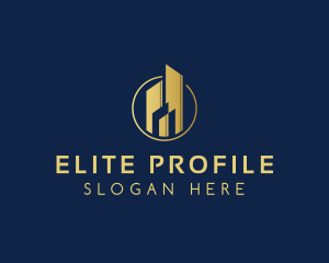 Elegant Metallic Hotel Developer logo design