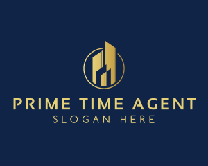 Elegant Metallic Hotel Developer logo design