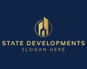 Elegant Metallic Hotel Developer logo design