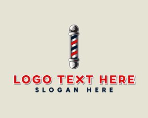 Barbershop Pole Haircut logo