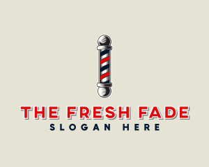 Barbershop Pole Haircut logo design