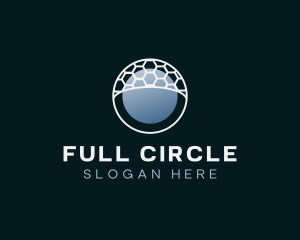 Tech Hexagon Circle Sphere logo design