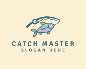 Marine Fishing Rod logo design