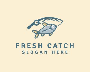 Marine Fishing Rod logo design