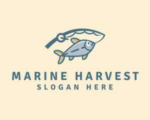 Marine Fishing Rod logo design