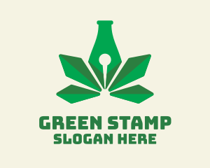 Green Leaf Pen logo design