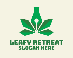 Green Leaf Pen logo design