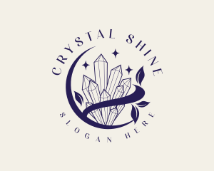 Crystal Gemstone Leaf logo