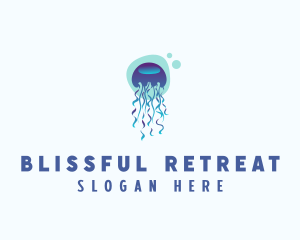 Ocean Jellyfish Bubble logo
