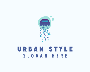 Ocean Jellyfish Bubble logo
