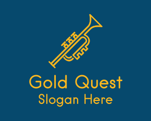 Gold Monoline Trumpet logo design