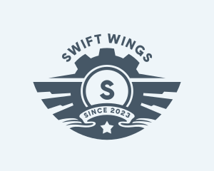 Mechanic Gear Wings logo design