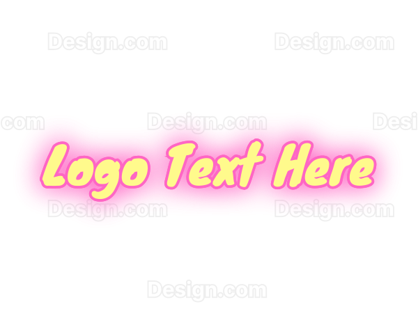 Yellow & Pink Text Logo