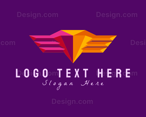 Geometric Gem Wings Logo