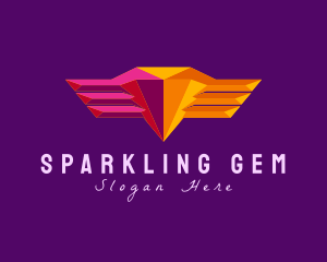 Geometric Gem Wings  logo design