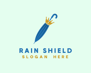 Blue Umbrella Crown logo design