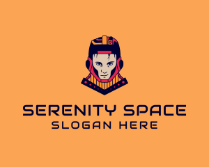 Space Warrior Character logo design