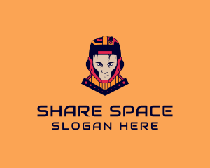 Space Warrior Character logo design