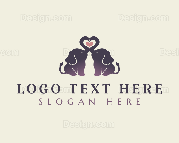 Cute Elephant Heart Logo