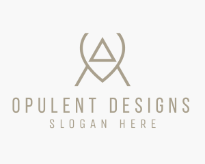 Brown Modern Letter A logo design