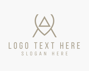 Typography - Brown Modern Letter A logo design