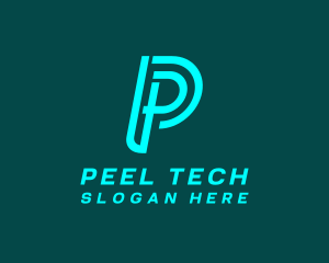 Cyber Tech Letter P logo design